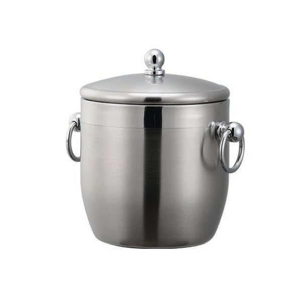 Ice Bucket, Stainless Steel with Shiny Band, 1.3L